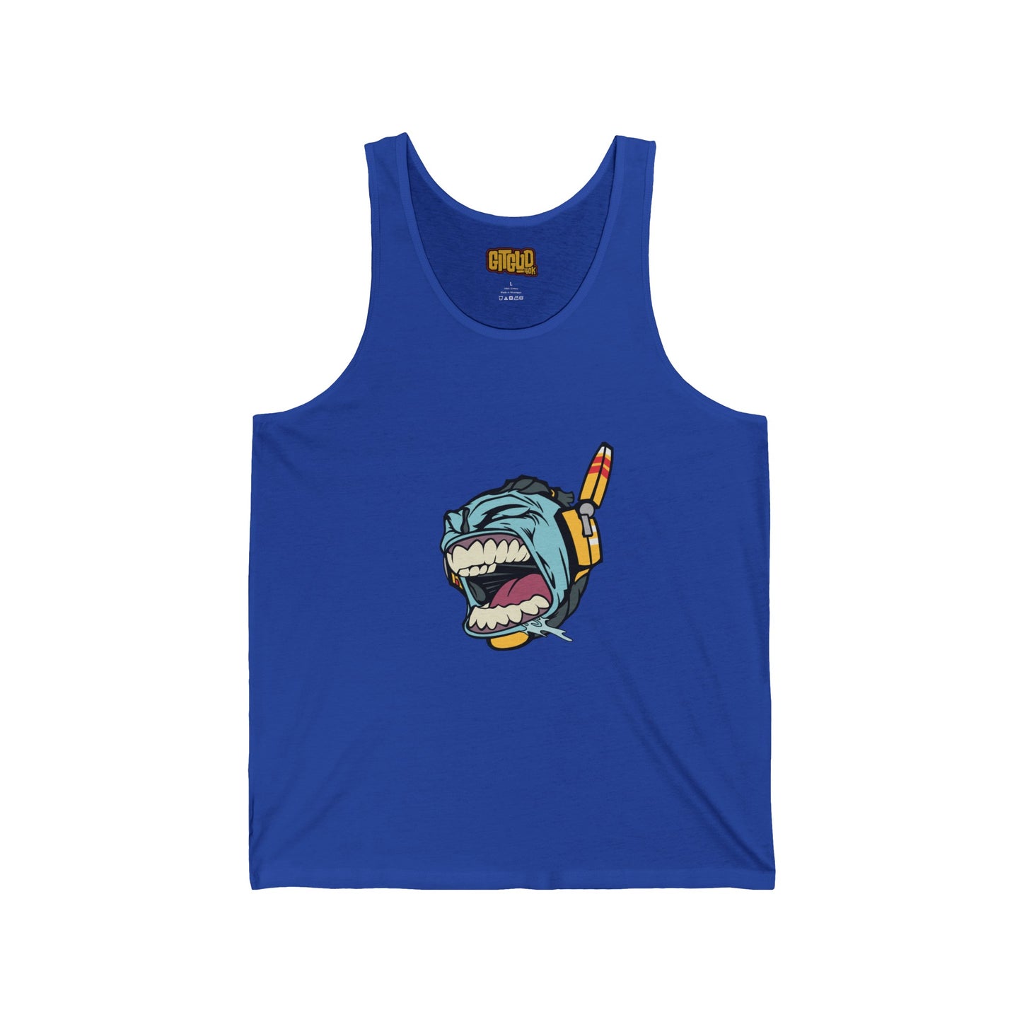 Blue Space Dude LFG Tank Top - Cool Blue Warrior Sleeveless Tee