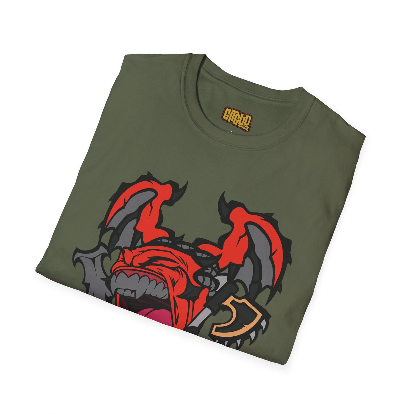 Angry Demon Guy With Wings Shirt - Intense Screaming Demon Face Tee