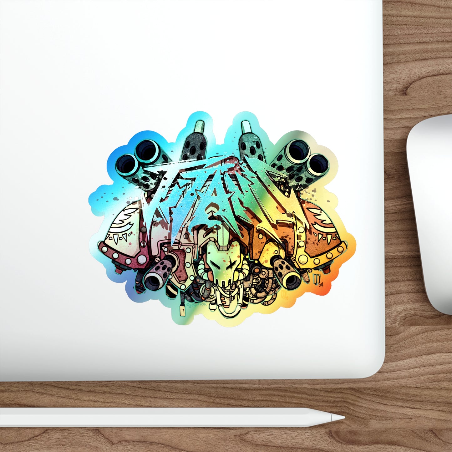 Heavy Metal Titan Holo Sticker