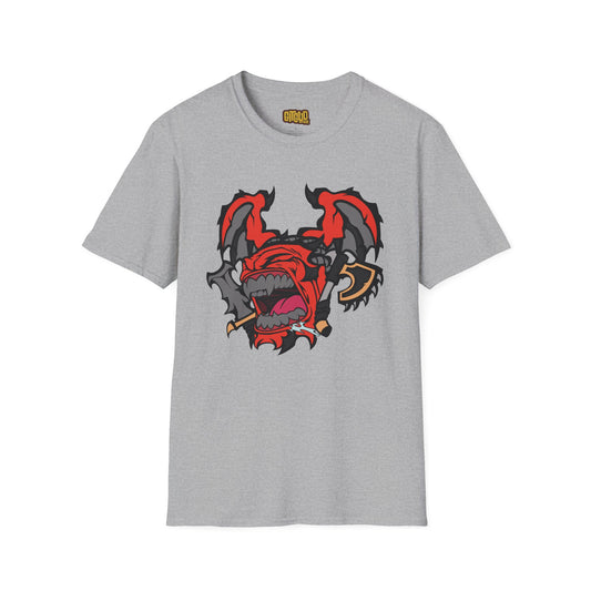 Angry Demon Guy With Wings Shirt - Intense Screaming Demon Face Tee