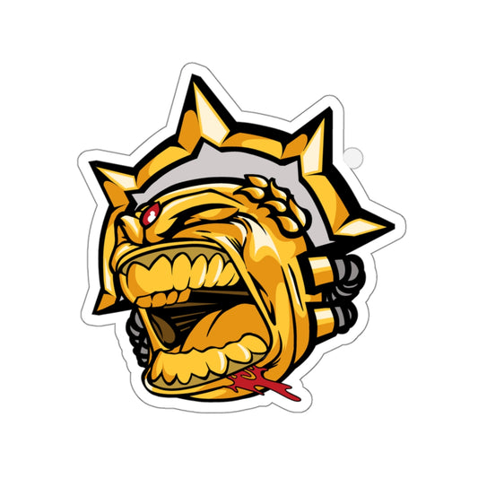 Angry Gold Dude LFG Sticker - Bold Golden Warrior Decal