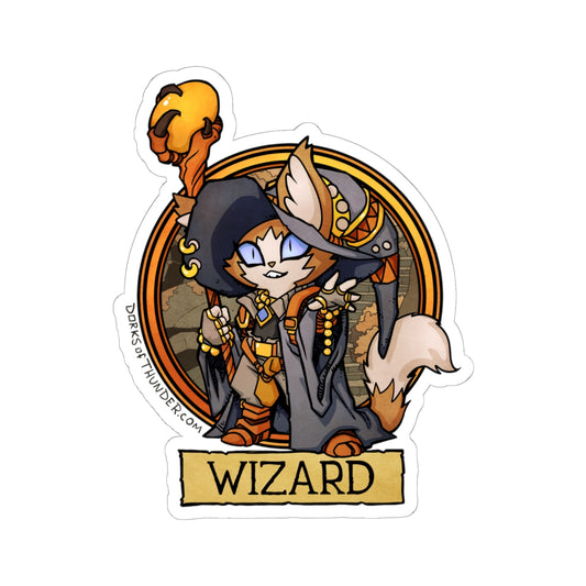 Wizard Cat Sticker – Fantasy RPG Mage Feline Vinyl Decal