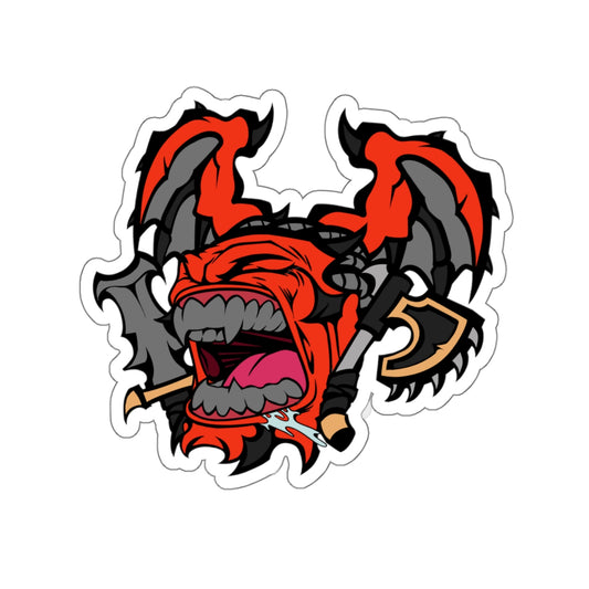 Angry Demon Guy Sticker - Intense Screaming Demon Face Decal