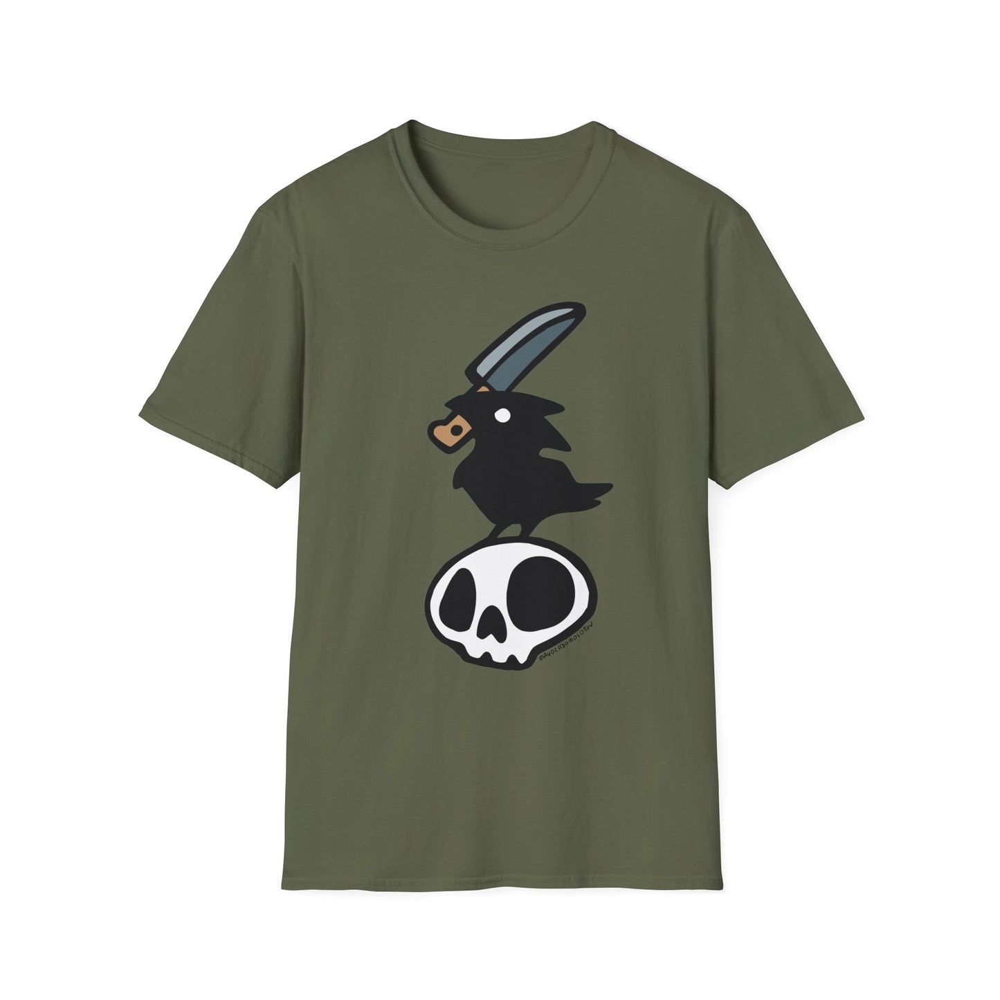 Stabby Crow on a Skull Shirt
