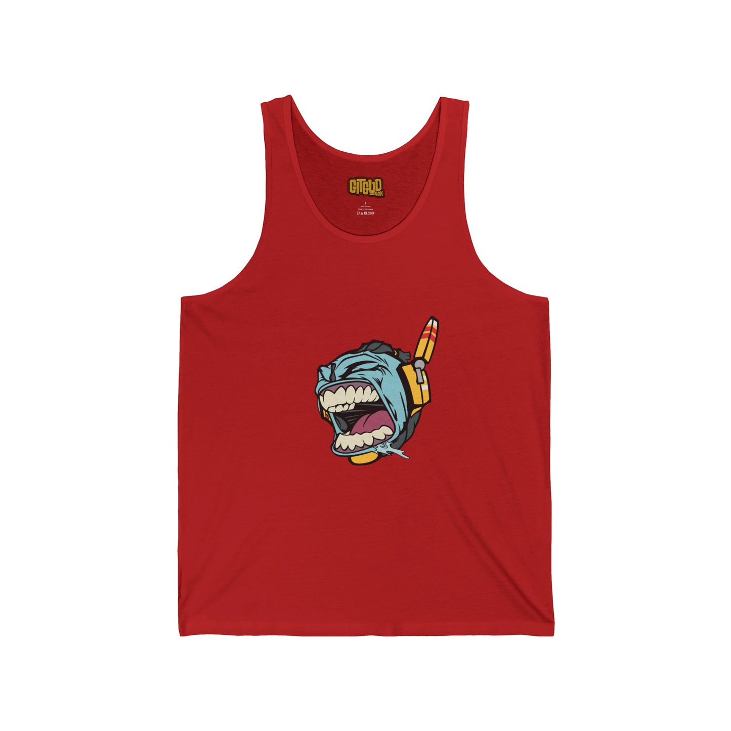 Blue Space Dude LFG Tank Top - Cool Blue Warrior Sleeveless Tee