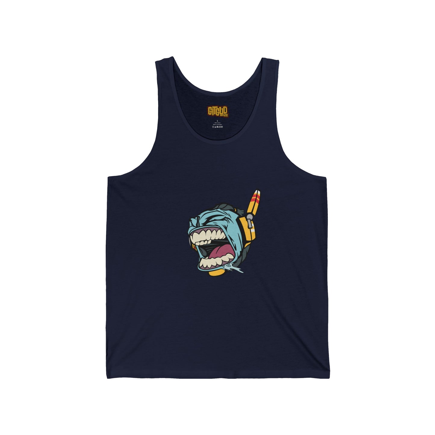 Blue Space Dude LFG Tank Top - Cool Blue Warrior Sleeveless Tee
