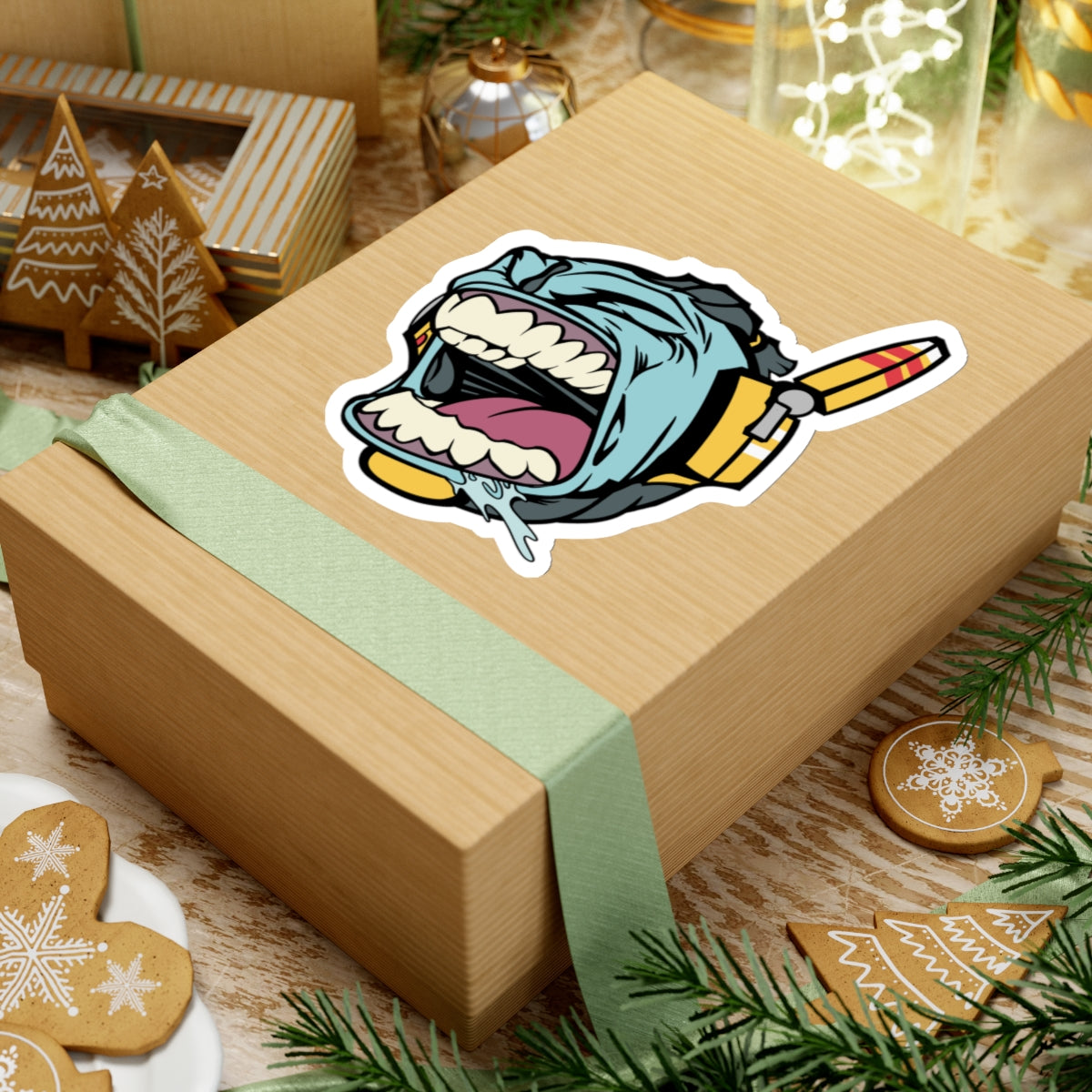Blue Space Dude LFG Sticker - Cool Blue Warrior Decal