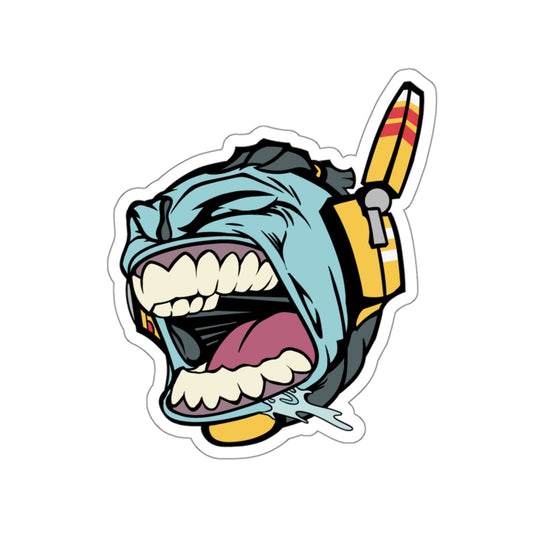 Blue Space Dude LFG Sticker - Cool Blue Warrior Decal