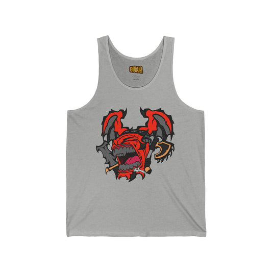 Angry Demon Guy With Wings Tank Top - Intense Screaming Demon Face Tank Top